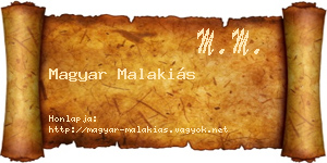 Magyar Malakiás névjegykártya